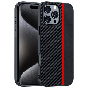 Custodia Ultra Sottile Antiurto Impermeabile in PU e Fibra di Carbonio per <span class=keywords><strong>iPhone</strong></span> 16 Pro Series - Product Image 4