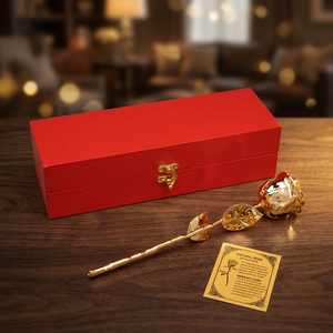 Luxury Real Natural 24K Gold Plated Gold Foil Rose Flower <b>Dipped</b> Decorative Gift Highly Shiny Affordable Luxury Rose Gift - Product Image 1