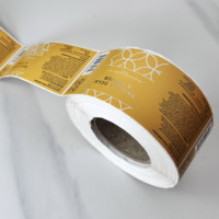 Op maat gemaakte waterdichte permanente vinylfolie-etiketten voor drankenflessen, offset gedrukte verpakkingsstickers voor supermarkten