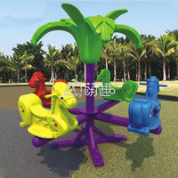 Moetry Mini carrousel pour enfants à 8 places en plastique et métal, animaux, aire de jeux extérieure, manège, jardin d'enfants, école maternelle, parc