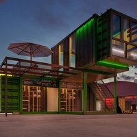 Conteneur Pop-up en acier à deux étages, pour café, restaurant, bar, kiosque, utilisation en station, supermarché