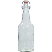 Botellas de Cerveza de Vidrio de 16 oz con Tapa Fácil de Abrir, Botella de Cerveza de Vidrio para Elaboración Casera con Tapa Giratoria de Alambre y Sello de Goma Hermético