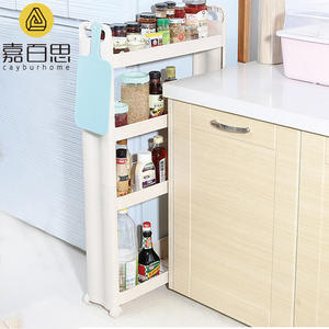 Estante de Almacenamiento para Cocina Jiabaishi, Carrito de Plástico de 3 Niveles, Multifuncional, Portátil, Sin Necesidad de Taladrar, Organizador para Espacios Pequeños - Product Image 4