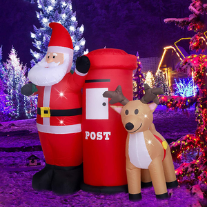 Customizable 6Ft Light-Blow up Inflatable <strong>Christmas</strong> Scene Santa Claus and Reindeer with <strong>Postbox</strong> Factory Wholesale - Product Image 6