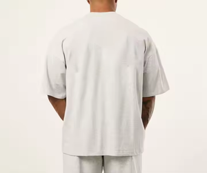 Camicie in bianco da <span class=keywords><strong>uomo</strong></span> di alta qualità in cotone oversize semplici t-shirt da palestra 220gsm da corsa sportive taglie forti da <span class=keywords><strong>uomo</strong></span> per il supporto personalizzato - Product Image 2