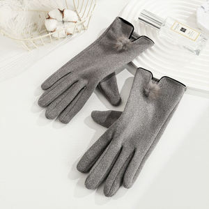 Women's Winter Fur Ball Thin Velvet <b>Gloves</b> Lightweight Touch Screen <b>Warm</b> <b>Gloves</b> Fashion Multifunctional for Cycling - Product Image 4