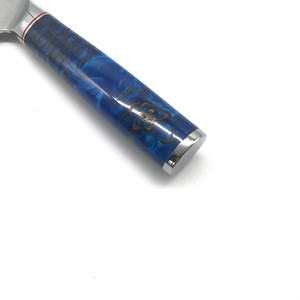 Cuchillo de chef de acero damasco, exquisito patrón de flores de pino, mango de resina - Product Image 3