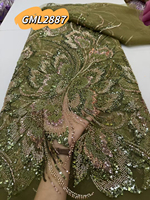 Nouveau tissu en dentelle à paillettes de style français de luxe, élégant tissu brodé pour robe de mariée ou de soirée, disponible sur Inmyshop