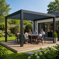 Pergola motorisée en aluminium à lames orientables, toit rétractable imperméable, patio extérieur, jardin, véranda bioclimatique, gazebo, taille personnalisée