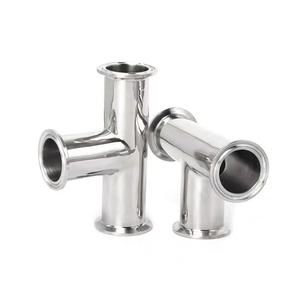 3 inç 76mm sıhhi paslanmaz çelik kelepçe eşit Tee 3 yollu boru bağlantı parçaları 304 316 TC üçlü kelepçe geçme burç Tee - Product Image 1