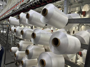 Factory Supply 100% <b>Polyester</b> Solid Virgin White Core Spun <b>Yarn</b> 55D/24F and 75D/24F Filament for Knitting Nylon Fiber - Product Image 4