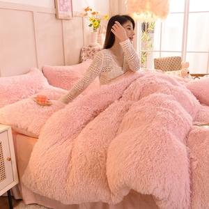 Chồn tấm ga trải giường nhung thiết lập màu sắc Rắn phong cách hiện đại Duvet cover với in bốn mảnh nước-có thể giặt được trang bị tấm <span class=keywords><strong>bedding</strong></span> Set - Product Image 6