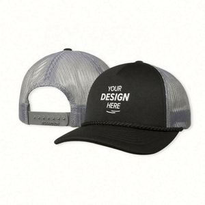Casquette Trucker en Mousse 5 Panneaux Tendance pour Hommes, Style Hip-Hop, Logo Personnalisé Brodé, Casquette de Sport pour la Plage et les Performances – Vente en Gros - Product Image 3