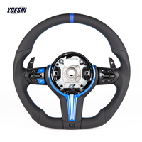 Volant sport bleu personnalisé en cuir pour BMW E70 E71 E83 E84 E85E81 E82 E87 E88 E89 E90 E91 E92 E93 entièrement en cuir