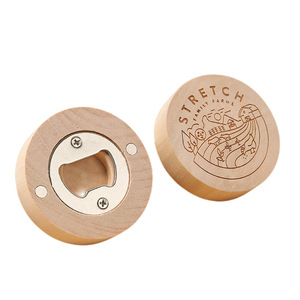 Décapsuleur écologique moderne en bambou en acier inoxydable Aimant pour réfrigérateur Autocollant multifonctionnel de dessin animé Bière Modèle transfrontalier - Product Image 5