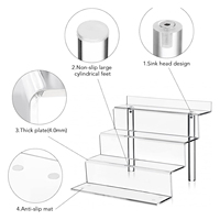 Présentoir Rehausseur à Desserts en Acrylique de Haute Qualité, 3 ou 4 Étages, Transparent, Étagère à Épices, pour Table de Buffet, Gâteaux et Snacks