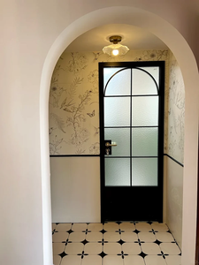 <span class=keywords><strong>Porte</strong></span> battante moderne en aluminium, double vitrage trempé, insonorisée et isolante thermiquement, fonctionnement manuel léger - Product Image 2