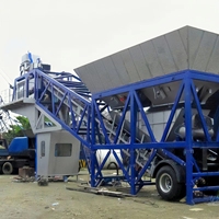 Centrale à béton mobile 50-75m3/h haute efficacité, centrale de malaxage et de dosage de béton portable CE ISO pour la fabrication de béton
