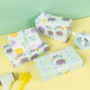 Rollo de Papel de Regalo Impermeable y Reciclable con Estampado de Elefantes, para Baby Shower, Regalo de Bienvenida para Bebés Recién Nacidos - Product Image 5