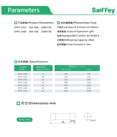 Fusible céramique Saiffey AC R016 63A RT18-32/32X, porte-fusible sur rail DIN, 500V, fusible cylindrique à action lente, fabricant