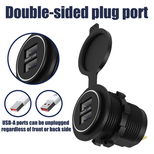 Chargeur de voiture marin pour <span class=keywords><strong>camping</strong></span>-<span class=keywords><strong>car</strong></span> avec prise USB étanche 12V/24V 5V 3.1A avec couvercle - Product Image 4