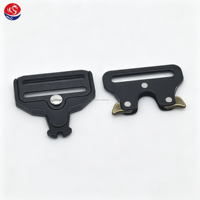 Accessoires de quincaillerie de qualité supérieure, alliage de zinc, largeur intérieure 40 mm, épaisseur 6 mm, clips métalliques noirs, boucles Cobra pour ceinture en nylon
