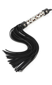 Volwassenen SM training kleine leren zweep met luipaardprint handvat, billen kloppen losse zweep voor koppels seksspelletjes model PB-001 - Product Image 1