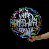 Ballon Bobo transparent de 24 pouces, ballon à bulles transparent avec autocollants d'anniversaire, décoration DIY, gonflable à l'hélium