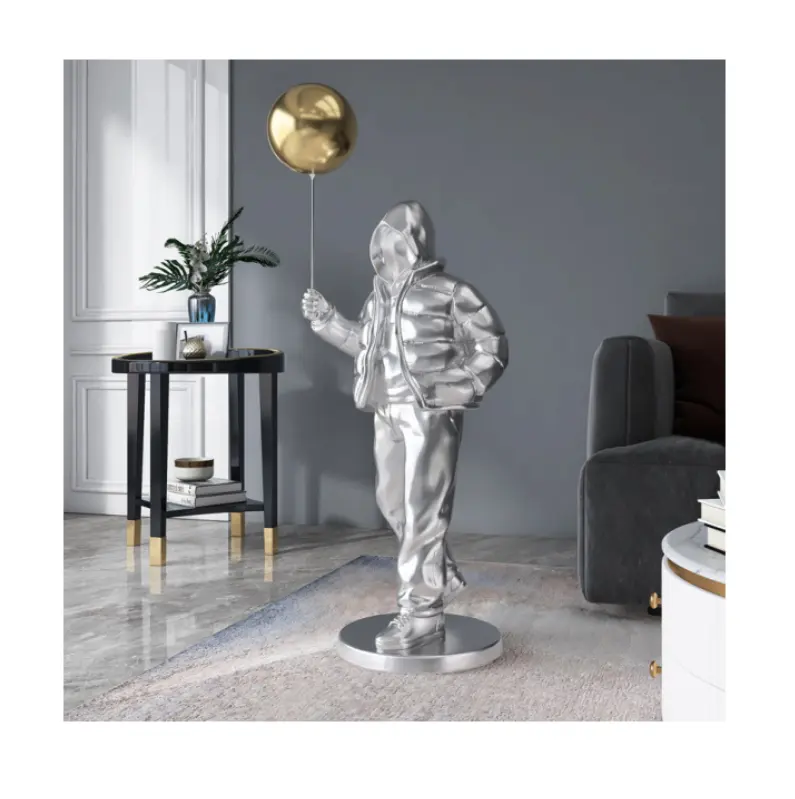 2023 Atacado Resina Artesanato Nórdico moderna fibra de vidro balão figura escultura estátua resina artesanato para decoração de casa