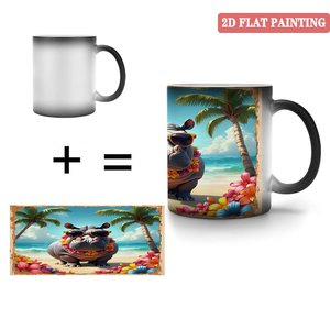 Tasse Magique Noire Givrée 11oz en Céramique à Changement de Couleur Activé par la Chaleur – Cadeau Nouveauté Tendance - Product Image 4
