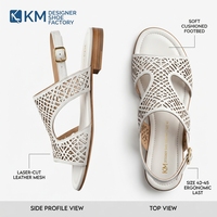 Sandales plates en cuir pour femmes, grandes tailles, confortables, élégantes, de créateur, vente en gros, nouveaux modèles