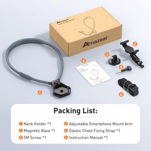 Support de cou Amazear pour caméras d'action en vue à la première personne |   Support magnétique pour des aventures de vlogging mains libres - Product Image 6