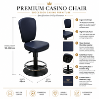 Fauteuil de jeu de casino haut de gamme en cuir personnalisé SUCCESSOR pour clubs, hôtels et centres de villégiature