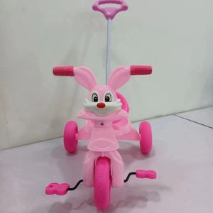 Pink Bunny Kids Tricycle With Push Handle Plastic Foam Wheels For 2 To 4 Years Old Children - Product Image 1