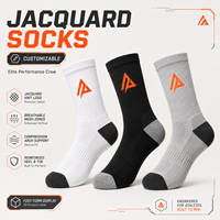 Chaussettes de sport pour hommes personnalisées, écologiques, respirantes en maille, avec logo jacquard, pour la course, la randonnée, le basketball, chaussettes athlétiques de printemps