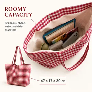Unisex Lightweight Geometric Cotton <b>Canvas</b> <b>Tote</b> Bag Two Shoulder Straps Custom Colors Available for Market Picnic Use Reusable - Product Image 5