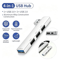 Ultra Slim 4-Port Mini USB 3.1 Multi Splitter for 2.0 2.0 3.0 Type C Hub Aluminum Docking Station Stock
