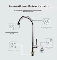 Robinet de cuisine moderne en acier inoxydable 304, finition brossée, avec douchette latérale, pour hôtels, rotation à 360 degrés, commande par bouton-poussoir, monotrou
