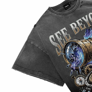 T-shirts pour hommes surdimensionnés, style punk, graphiques vintage, effet délavé, respirants, en coton, streetwear décontracté, t-shirts personnalisés de haute qualité - Product Image 4