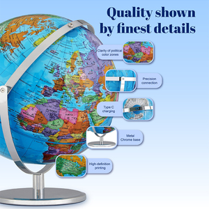 25cm HD Retro Cổ Thế Giới toàn cầu trái đất lớn toàn cầu cho sinh viên văn phòng phòng phòng khách trang trí Chính trị huyện bản đồ Trái Đất toàn cầu - Product Image 2