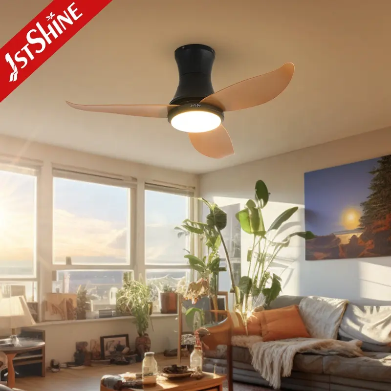 1stshine LED ceiling fan 36 inches fancy design low profile ABS blades ceiling fan with LED light