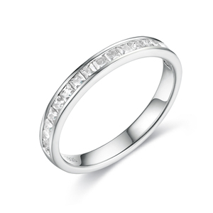 Anillo de oro rosa de 10K Kuololit HK 585 personalizado para mujer con diamante de laboratorio y moissanita, anillo de eternidad a juego. - Product Image 1