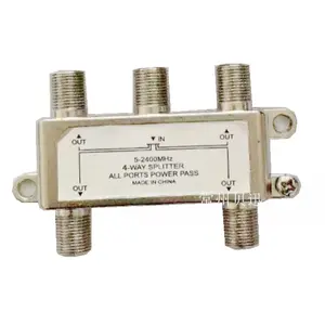 4 Ways 5-2400MHz 4 port F Splitter for Coax Cable HDTV Satellite indoor splitter 4-way satellite catv indoor splitter