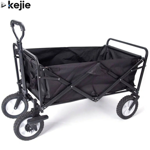 Large Capacity Custom Camping Shopping <b>Foldable</b> Four-Wheel Steel & MDF <b>Trolley</b> Cart with OEM Support Eco-Friendly & Waterproof - Product Image 1