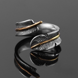 Conjunto de Joyería Hip Hop, Anillo Personalizado de Acero Inoxidable, Anillos de Pluma para Hombre, Conjunto de Anillos de Acero Inoxidable - Product Image 3