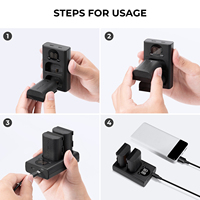K&F Concept Cocok untuk Canon EOS R5, EOS R6, Pengisi Daya USB Dual Slot dan Set Baterai Kamera Isi Ulang 2250mAh LP-E6NH 2 Buah