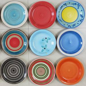 Murah warna-warni <span class=keywords><strong>7.5</strong></span> inci periuk dilukis tangan piring Salad keramik piring makanan penutup - Product Image 2
