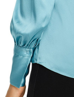 Chemisiers en satin de soie crêpe pour femmes, modèles doux avec design personnalisé au dos et au cou, fabriqués par des fabricants