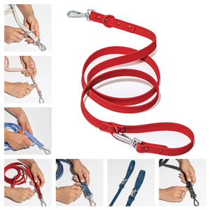 สายจูงสุนัข PVC สีทึบ ปรับได้ สำหรับพาสัตว์เลี้ยงเดิน สีแดง น้ำเงิน ชมพู ดำ ม่วง - Product Image 1