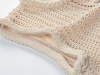 Ensemble deux pièces pour femme : Gilet en tricot à boutonnage simple et jupe ajustée en tweed français à fleurs 3D – Collection été 2026